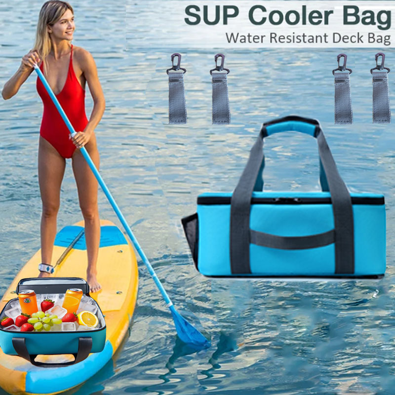 Fishing Kayak Crate - ポータブル防水冷却バッグ メッシュトップポケット付き カヤックバッグ サイドバッグ付き ウォーターボトル用 インフレータブルアクセサリー